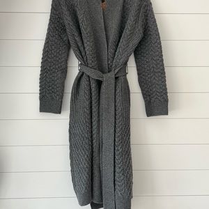 Loro Piana cashmere cable wrap cardi-coat. NWT